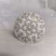 Ceramic Doorknob - Beige Flower On White
