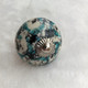 Ceramic Doorknob - Beige With Turquoise And Black Design