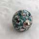 Ceramic Doorknob - Beige With Turquoise And Black Design