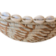 Woven Basket Thick Weave Beige And Brown with Cowrie Shells 27cm