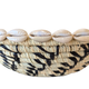 Woven Basket Thick Weave Beige And Black with Cowrie Shells 27cm
