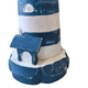 Wood Lighthouse - Blue And White - 45cm