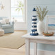 Wood Lighthouse - Blue And White - 45cm
