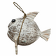 Coconut Fish - 30 cm Puffer Fish Made of Coconut and Wood – Nautical Decor - White Coconut Fish - 30 cm Puffer Fish Made of Coconut and Wood – Nautical Decor - White