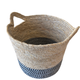 Black And White Weaved Bottom Basket With Handels
