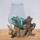 Medium Hand Blown Glass Bowl On Driftwood Base Design 10