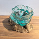 Small Hand Blown Glass Ashtray On Wood Design 3