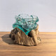 Small Hand Blown Glass Ashtray On Wood Design 3