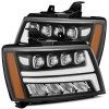 AlphaRex 07-13 Chevy Avalanche?NOVA LED Proj Headlights Plank Style Matte Black w/Activ Light/DRL