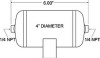 Firestone Air Tank 0.25 Gallon 4in. x 6in. (2) 1/4in. NPT Ports 150 PSI Max - Black (WR17609166)