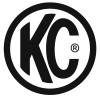 KC HiLiTES 8in. Round Soft Cover (Pair) - Black w/White KC Logo