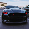 Oracle 15-17 Ford Mustang Dynamic RGB+A Pre-Assembled Headlights - Black Edition - ColorSHIFT