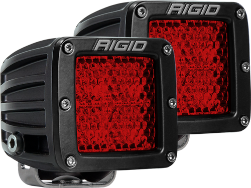 Rigid Industries D-Series - Diffused Rear Facing High/Low - Red - Pair