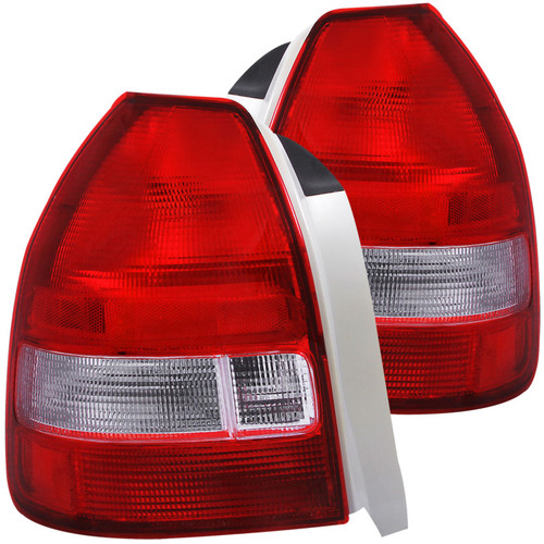 ANZO 1996-2000 Honda Civic Taillights Red/Clear 221135