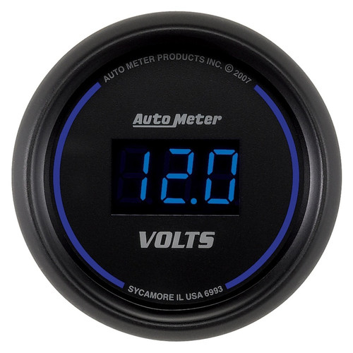 Autometer Cobalt Digital 52.4mm Black Voltmeter