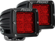 Rigid Industries D-Series - Diffused Rear Facing High/Low - Red - Pair
