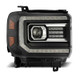 AlphaRex 14-18 GMC Sierra LUXX LED Proj Headlights Plank Style Black w/Activ Light/Seq Signal/DRL