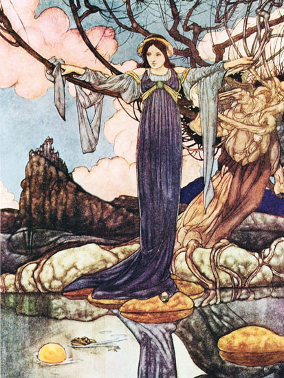 The Frog Fetches the Golden Ball, Charles Robinson (12X16)