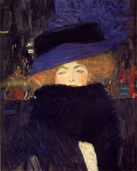 Lady with a Hat, Gustav Klimt (17.7X22)