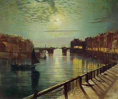Whitby Harbor by Moonlight, Grimshaw (16X19)