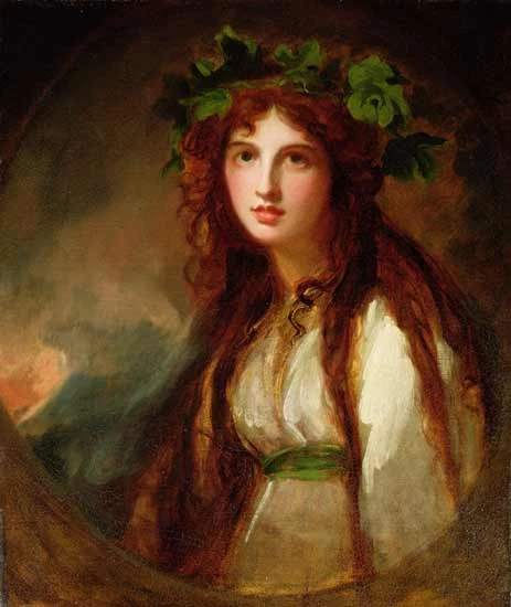 A Bacchante, George Romney  (18.5X22)
