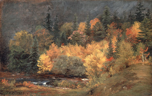 Autumn by the Brook, Jasper Francis Cropsey (15.25X24)