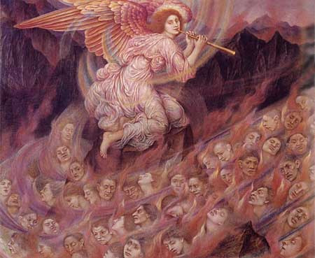 An Angel Piping to the Souls in Hell, deMorgan (16X19.5)