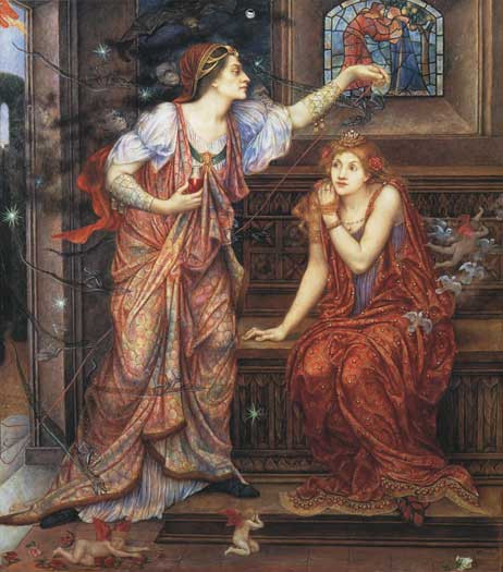 Queen Eleanor and Fair Rosamund, deMorgan (22X25)