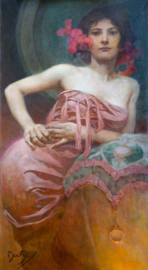 Portrait of a Lady, Alphonse Mucha (16X29)
