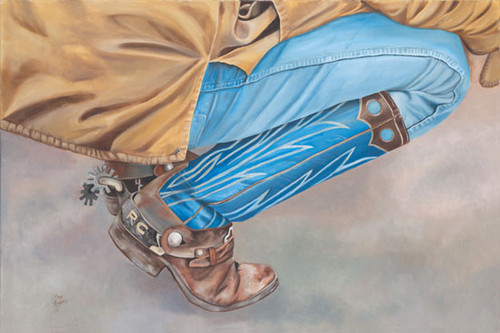 Spur Squatting, Mary Rogers (16x24)
