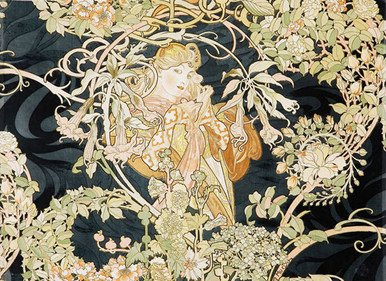 Lady with a Daisy, Alphonse Mucha (16X22)