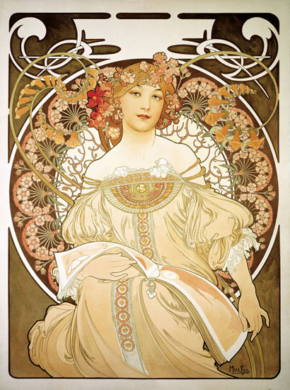 Reverie, Alphonse Mucha (16.4X22)