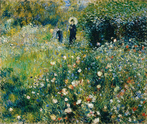 Woman with a Parasol in a Garden, Auguste Renoir (22x26)