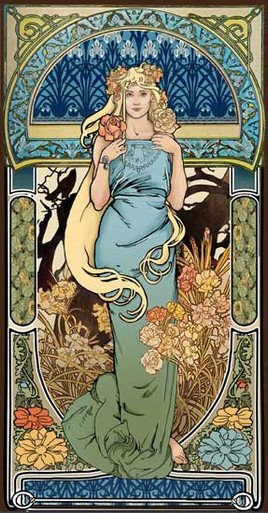 Portrait of Autumn, Mucha (12X23)