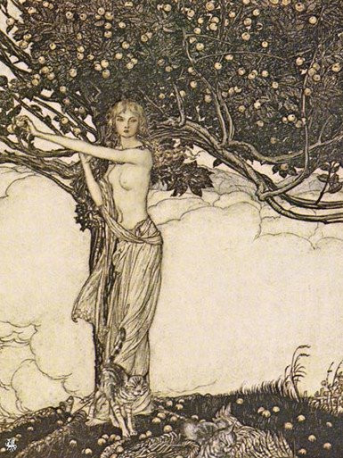 Freya, Goddess of Youth, Arthur Rackham (12X16)