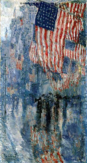 The Ave in the Rain, Childe Hassam (16X30.5)