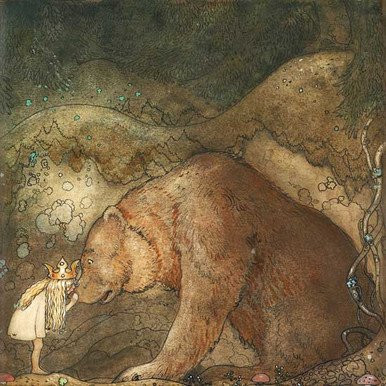 The Princess Kissing A Bear, Bauer (10X10) Gallery Wrapped