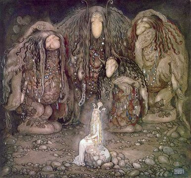 Trolls and Princess Tuvstarr, Bauer (10X10.75) Gallery wrapped