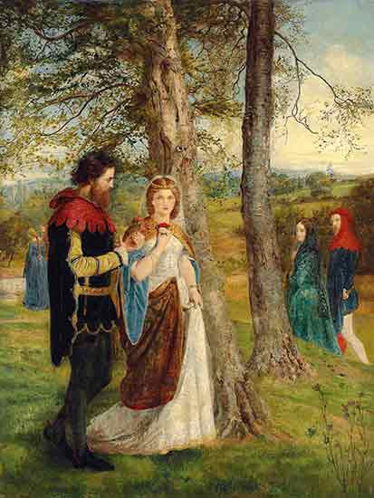 Lancelot and Queen Guinevere, James Archer (16.5 X 22)