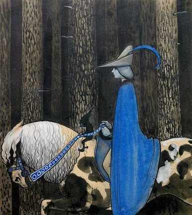 Rider in a Blue Cape, Bauer, gallery wrap (9x10)