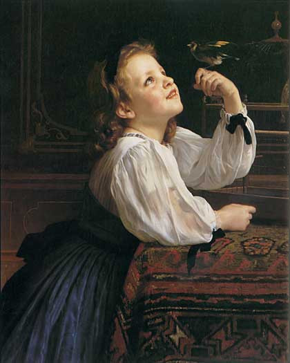 Pet Bird, Bouguereau  (16X20)