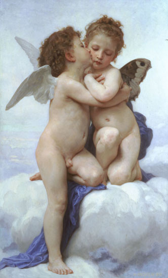 First Kiss, Bouguereau (24X39.75)