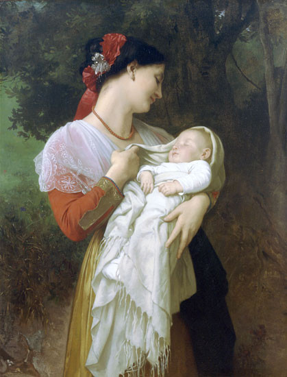 Maternal Admiration, Bouguereau (16X21)