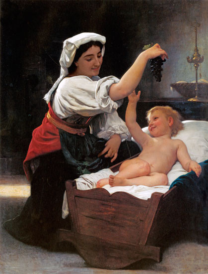 A Bunch of Grapes, William-Adolphe Bouguereau (16x21)