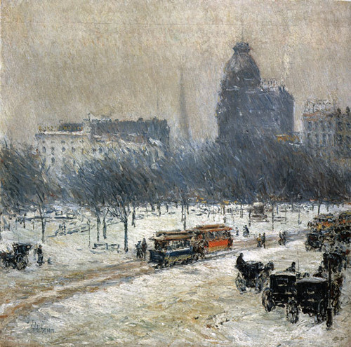 Winter in Union Square, Hassam (22X22.25)