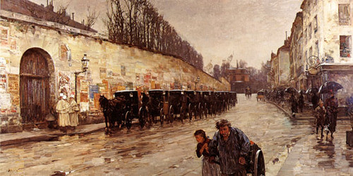 Une Averse, Rue Bonaparte, Hassam (16X32)