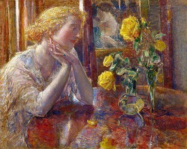 Marechal Niel Roses,  Childe Hassam (17.6X22)