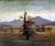 Fine Art Prints Landscape with solitary tree, mountains in background, serene field, David Caspar Friedrich's artwork, 22x28 inches, oil on canvas, natural scenery, tree, mountains.