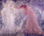 Fine Art Prints Jean Delville's "Dante Drinking the Waters of Lethe" depicts a woman in white and man in pink in a mystical forest scene.