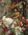 Fine Art Prints Two Crowns, Dicksee 16X20, knight on white horse in gold armor surrounded by women in flowers and greenery, ornate decorations.